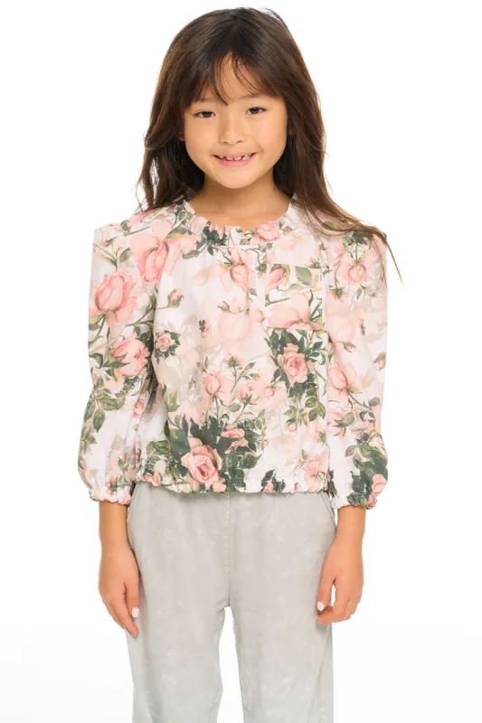 Ruffle Neck Pocket Shirred Tee sold by Chaser