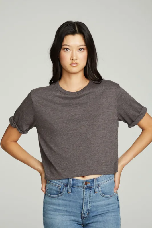 Cropped Crew Neck Short Sleeve Tee sold by Chaser