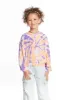 Semi Cropped Peach Lavender Girls Shirred Hoodie Pullover sold by Chaser