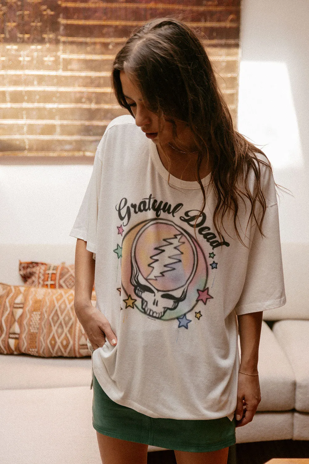 Grateful Dead Airbrushed Steal Your Face One Size Tee sold by Chaser product image thumbnail 2