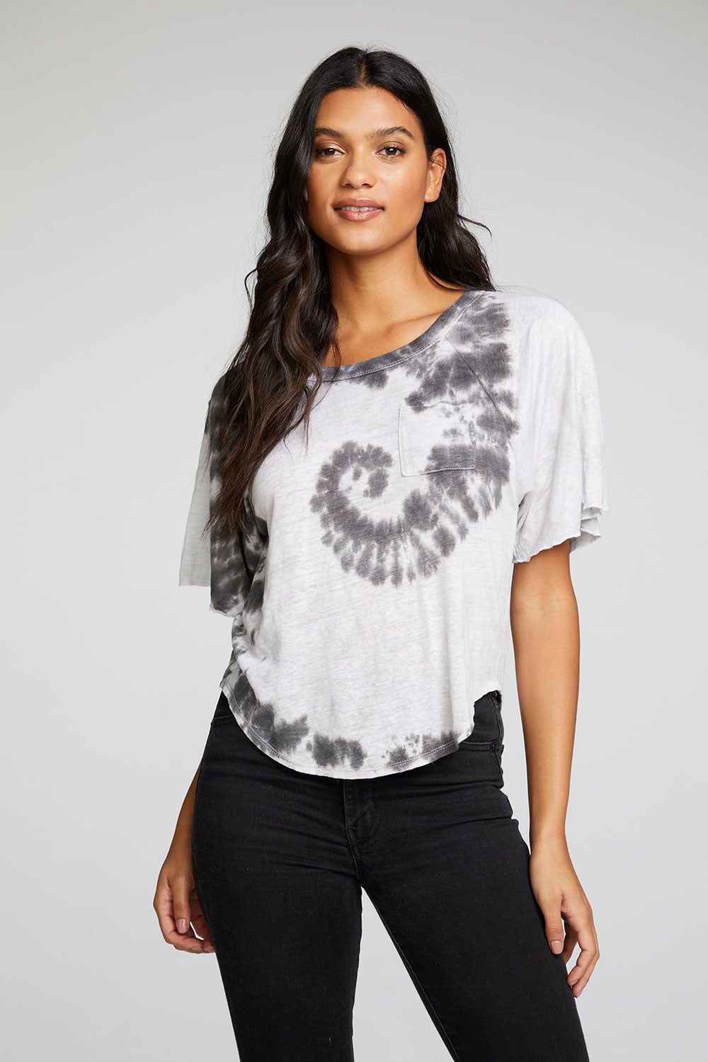 Linen Jersey Angel Sleeve Pocket Raglan Shirttail Tee sold by Chaser product image thumbnail 3