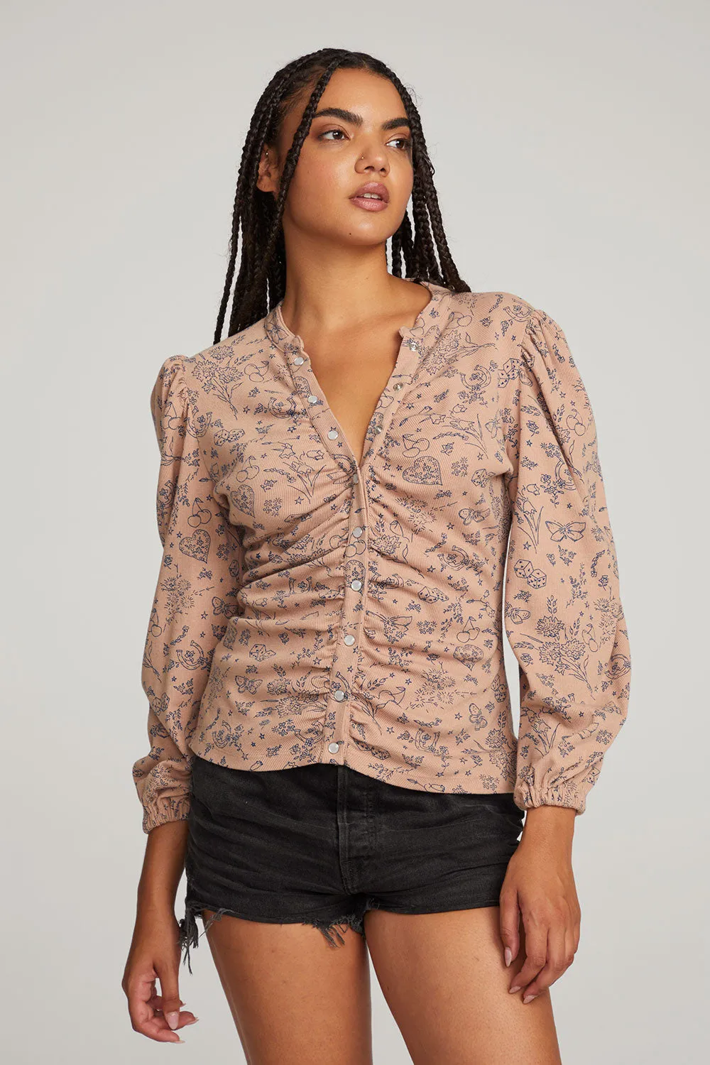 Ditsy Print Long Sleeve sold by Chaser product image thumbnail 5