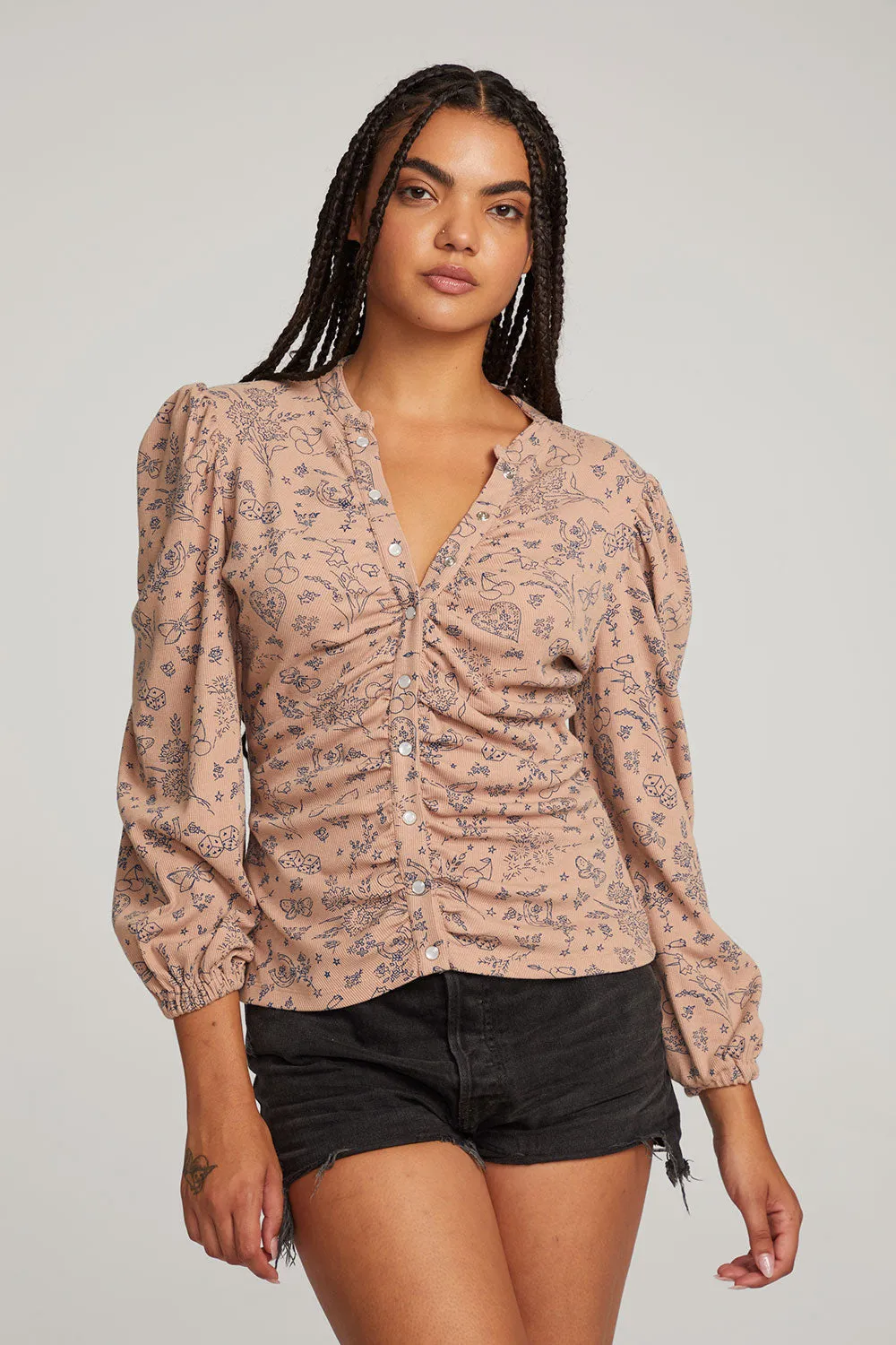 Ditsy Print Long Sleeve sold by Chaser product image thumbnail 4