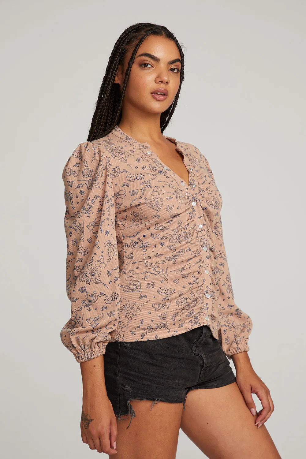 Ditsy Print Long Sleeve sold by Chaser product image thumbnail 2