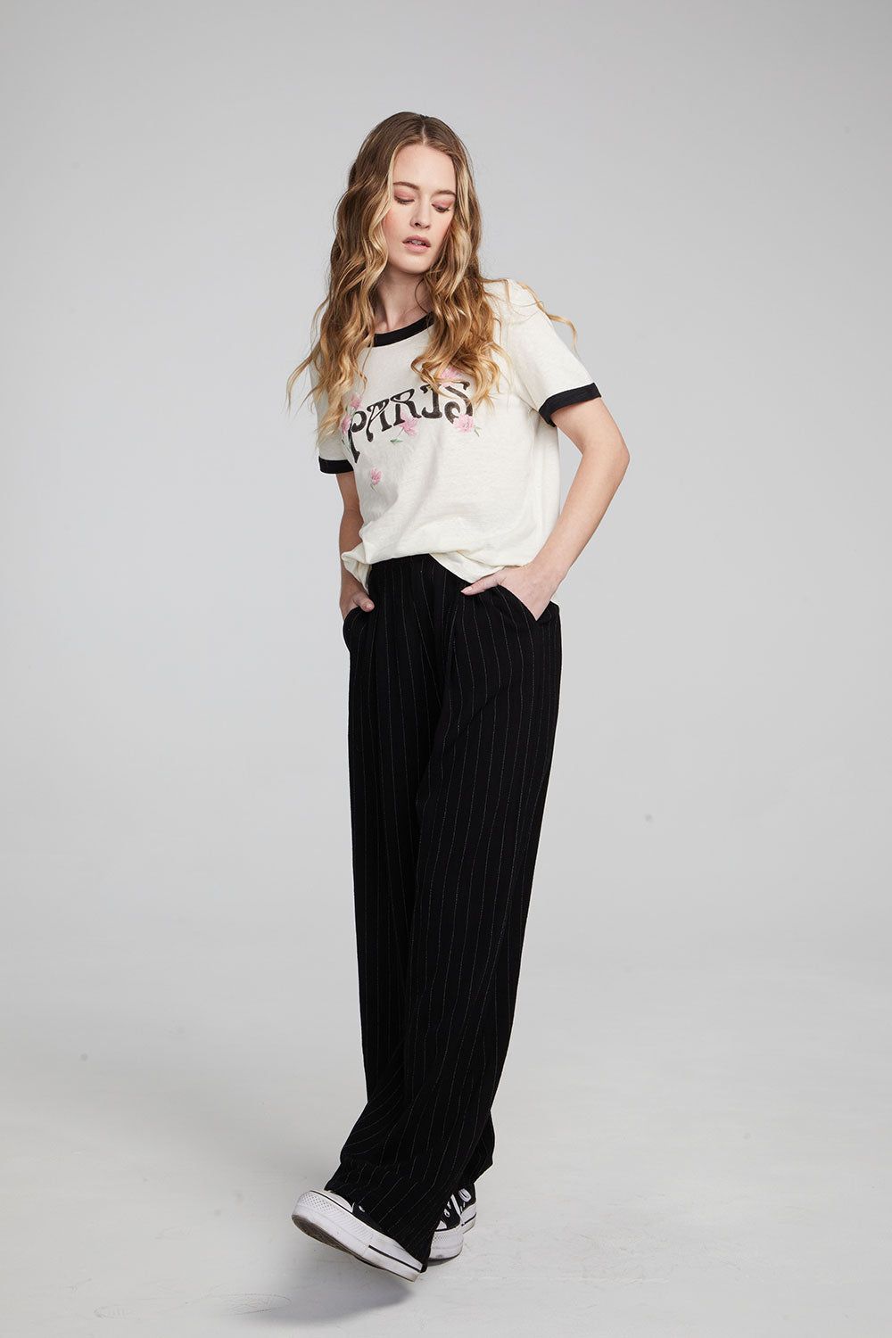 Paris Poppies Crewneck Tee sold by Chaser product image thumbnail 5