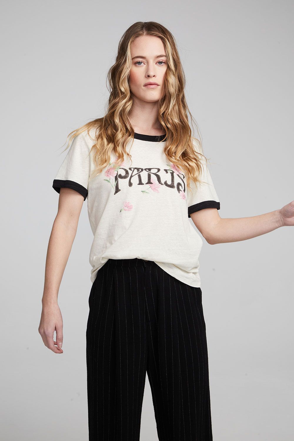 Paris Poppies Crewneck Tee sold by Chaser product image thumbnail 4