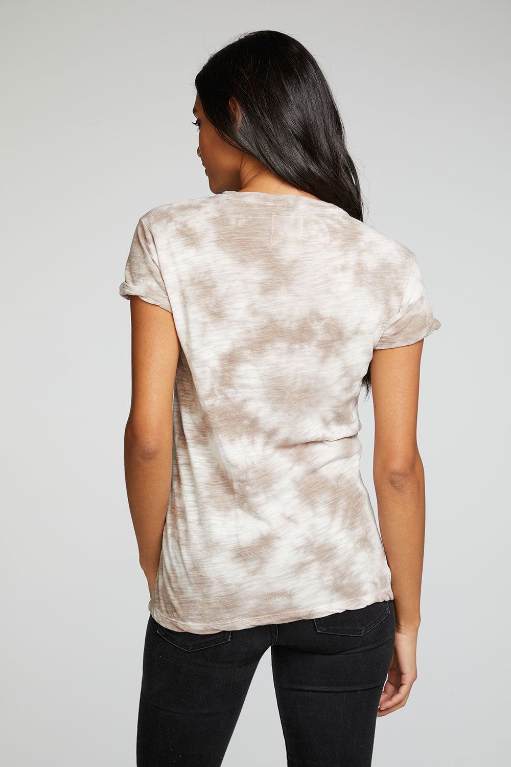 Slub Jersey Roll Sleeve V Neck Tee sold by Chaser product image thumbnail 2