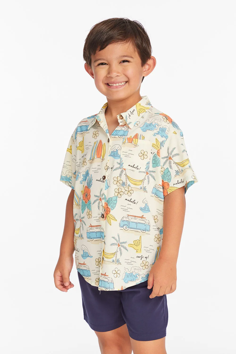 Surf's Up Boys Button Down Tee sold by Chaser product image thumbnail 2