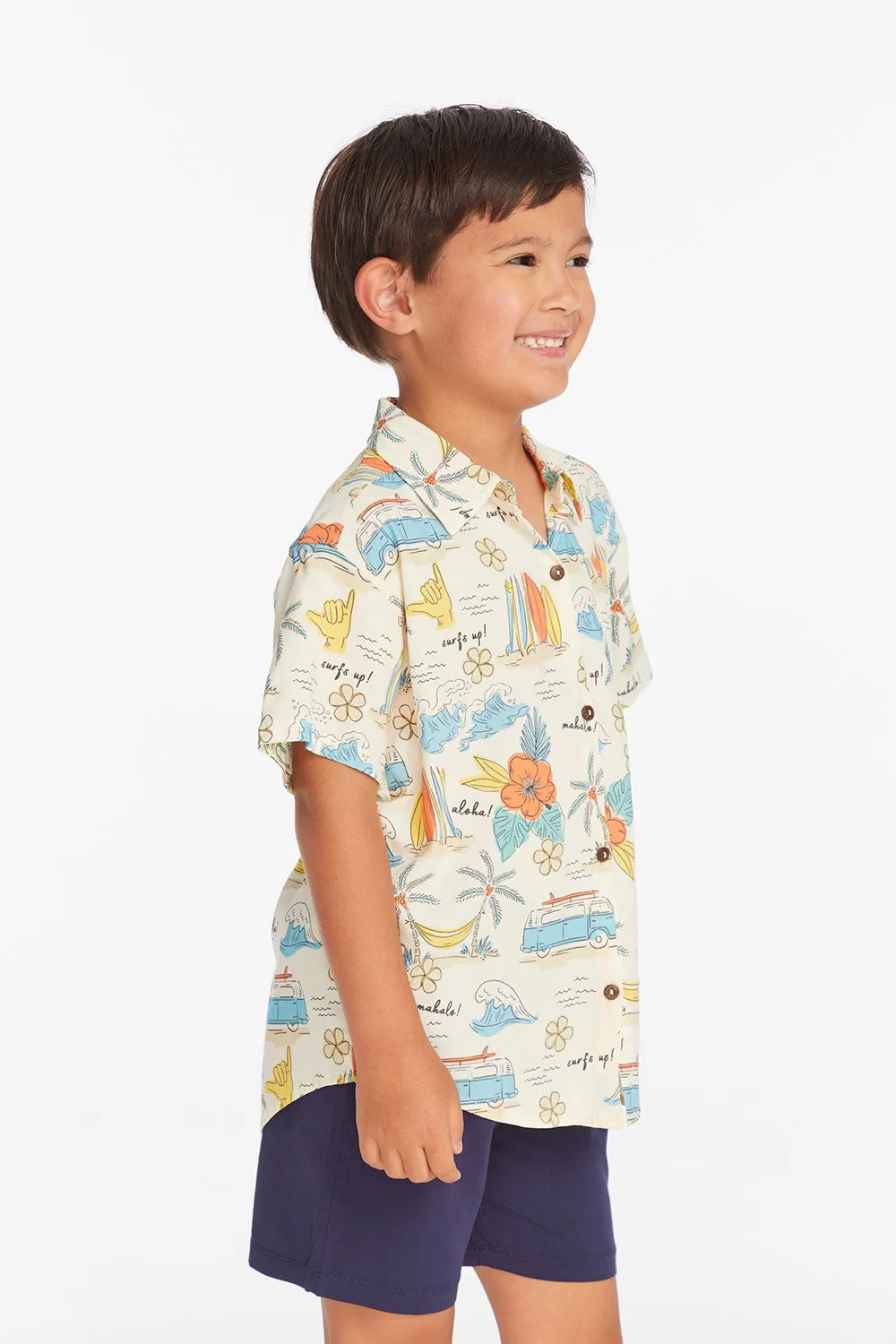 Surf's Up Boys Button Down Tee sold by Chaser product image thumbnail 3