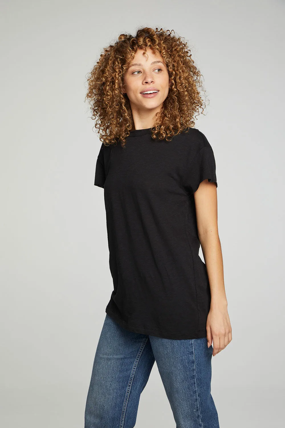 Cap Sleeve Crew Neck Tee sold by Chaser product image thumbnail 2