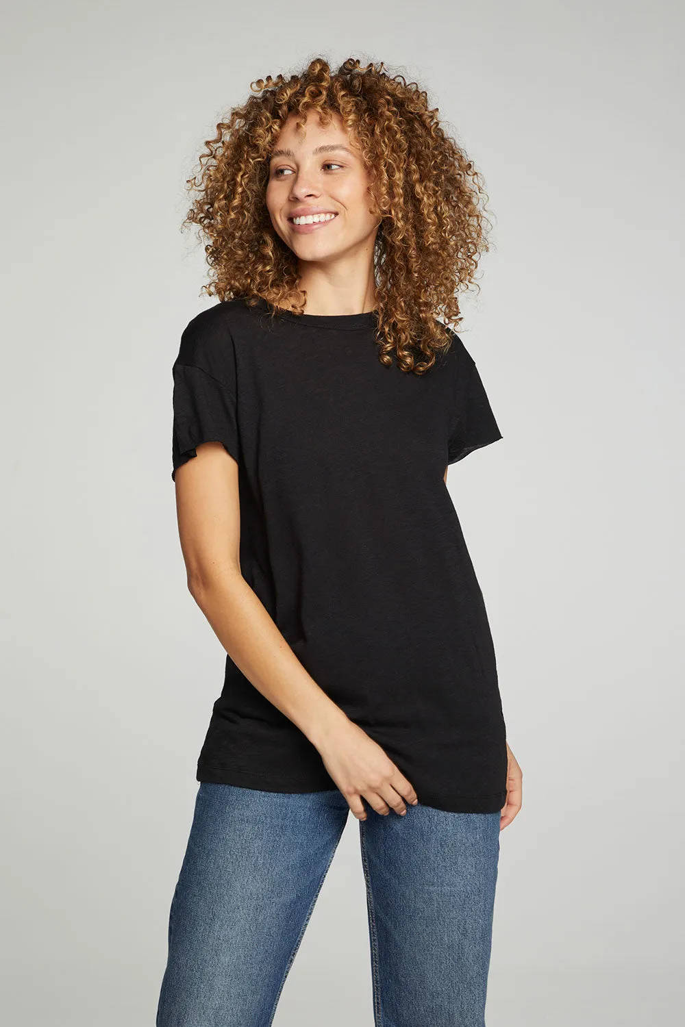Cap Sleeve Crew Neck Tee sold by Chaser product image thumbnail 5