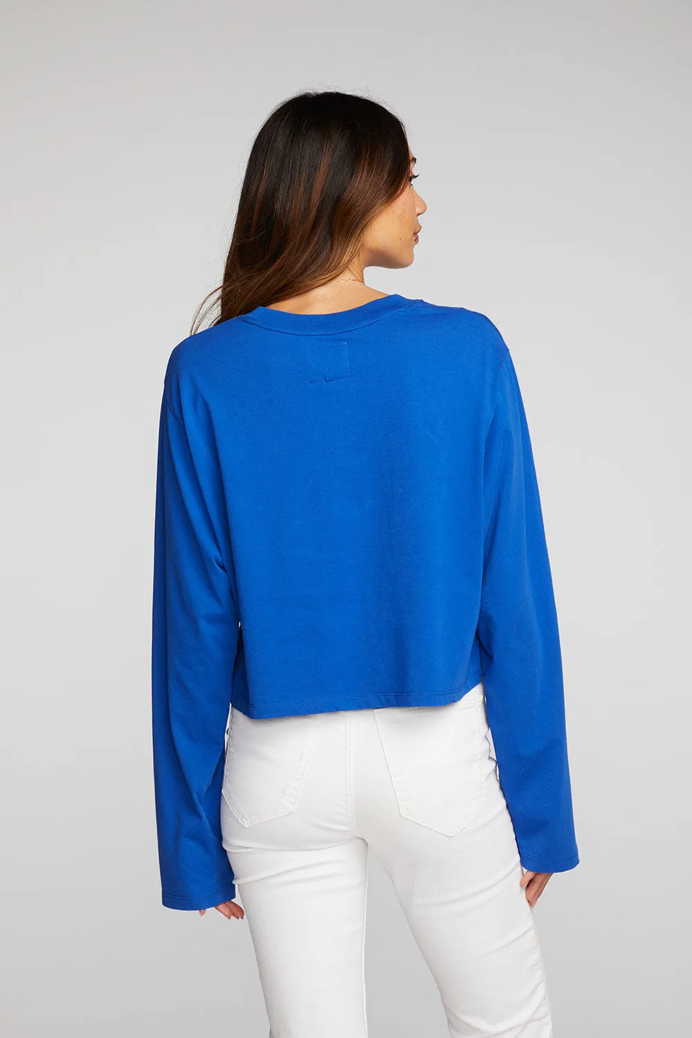 Cotton Jersey Cropped Long Sleeve Tee sold by Chaser product image thumbnail 2