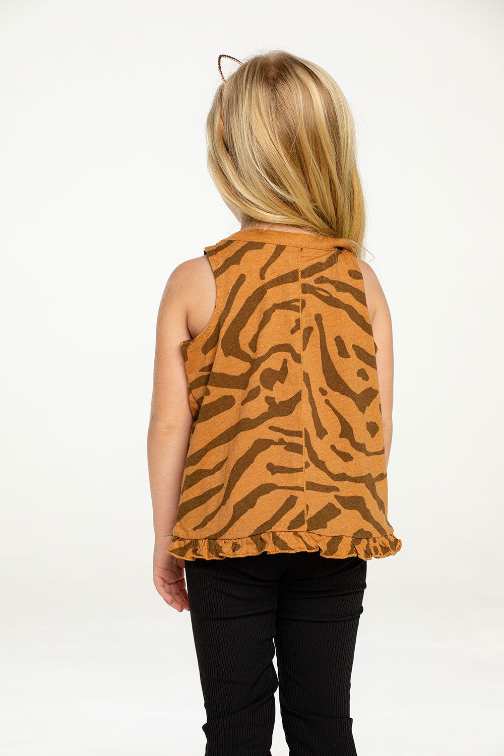 Girls Recycled Vintage Jersey Seamed Ruffle Muscle Tank sold by Chaser product image thumbnail 2