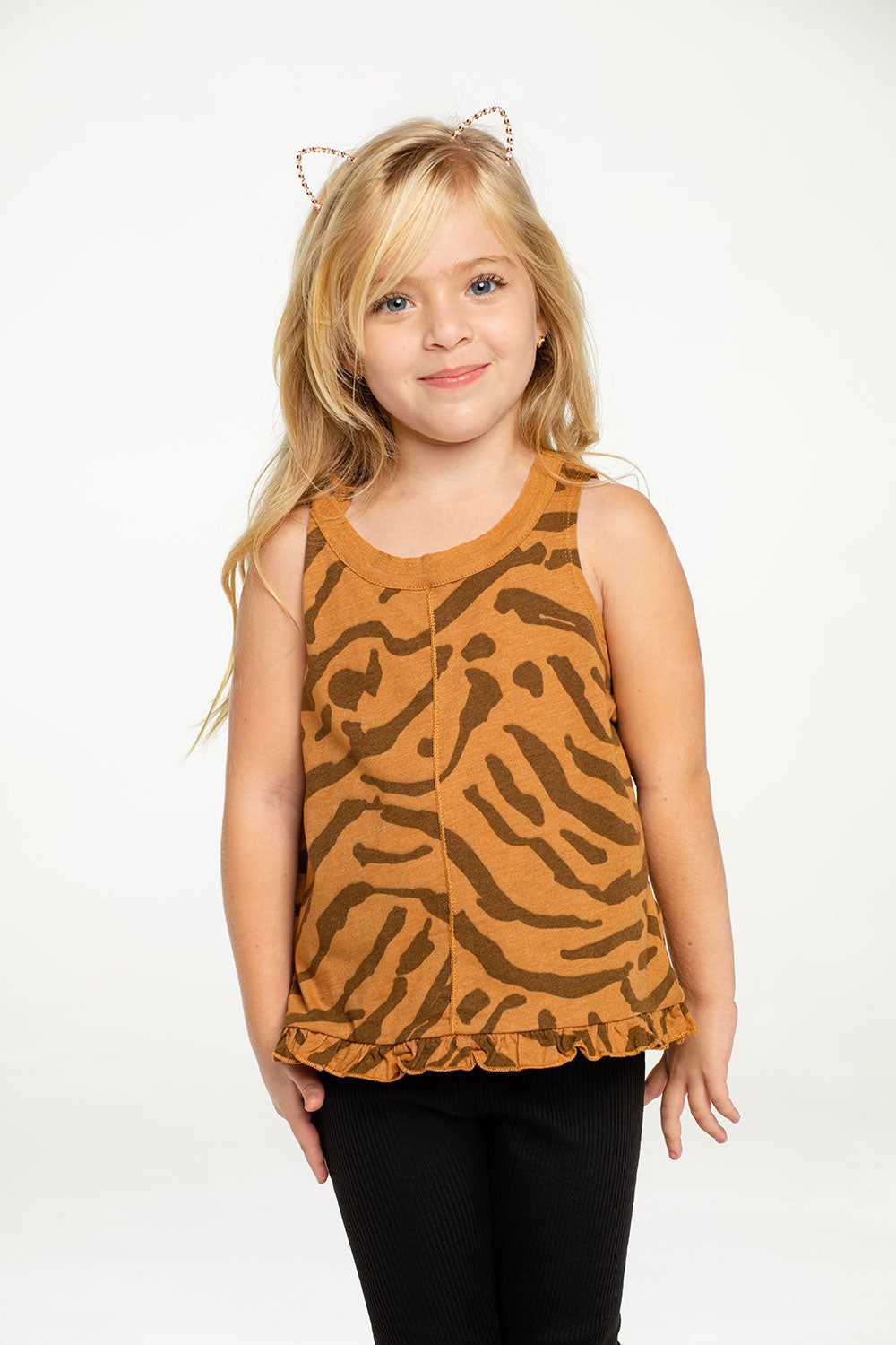 Girls Recycled Vintage Jersey Seamed Ruffle Muscle Tank sold by Chaser