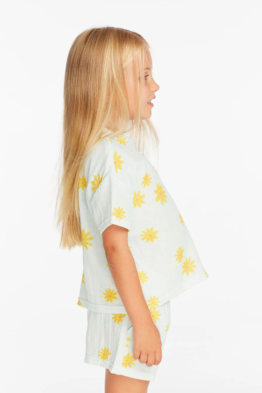 Devin Powder Blue Daisy Girls Tee sold by Chaser product image thumbnail 3