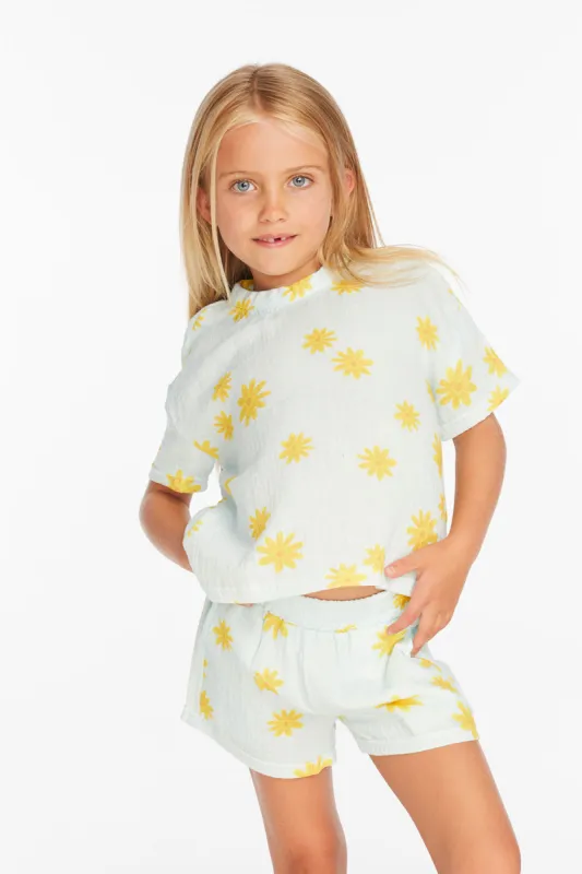 Devin Powder Blue Daisy Girls Tee sold by Chaser