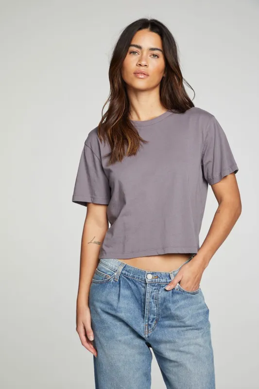 Cropped Crew Neck Short Sleeved Tee sold by Chaser
