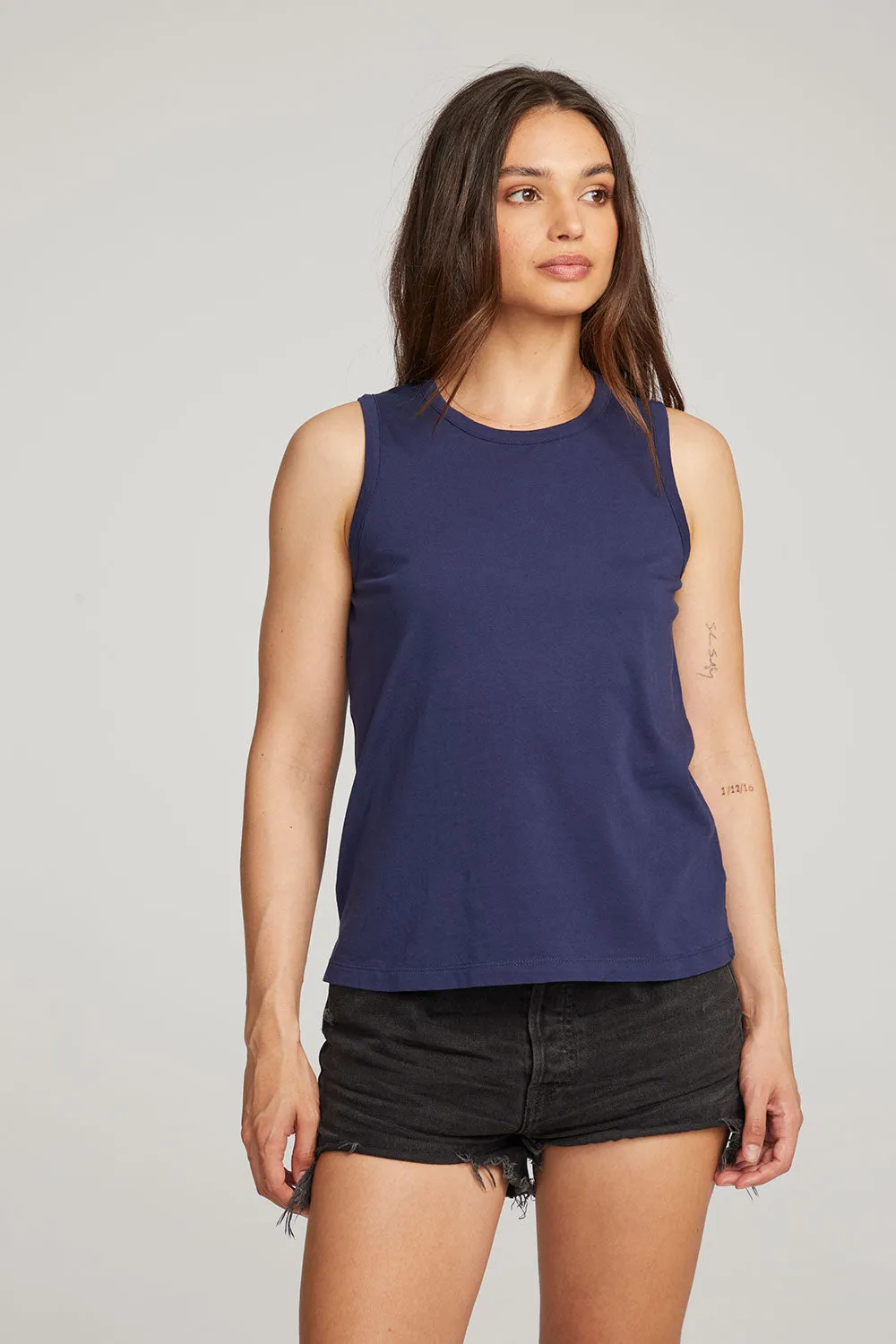 Basic Sapphire Slit Tank sold by Chaser product image thumbnail 4