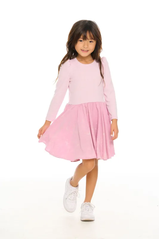 Puff Long Sleeve Dress With Twirl Skirt sold by Chaser