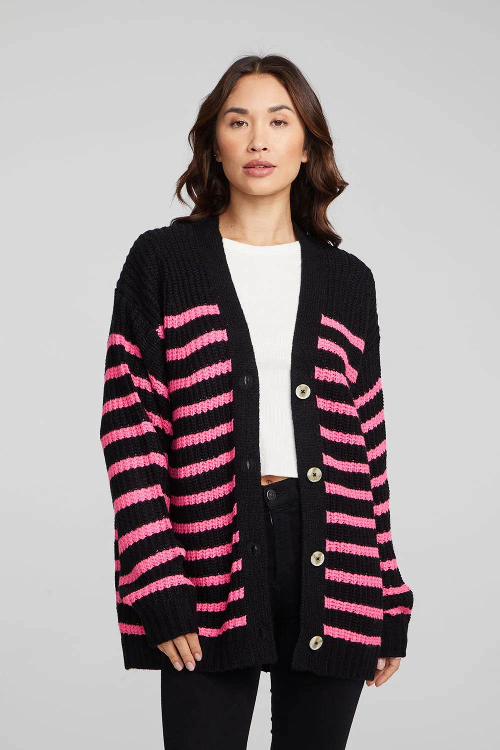 Vibe Melrose Stripe Cardigan sold by Chaser product image thumbnail 4