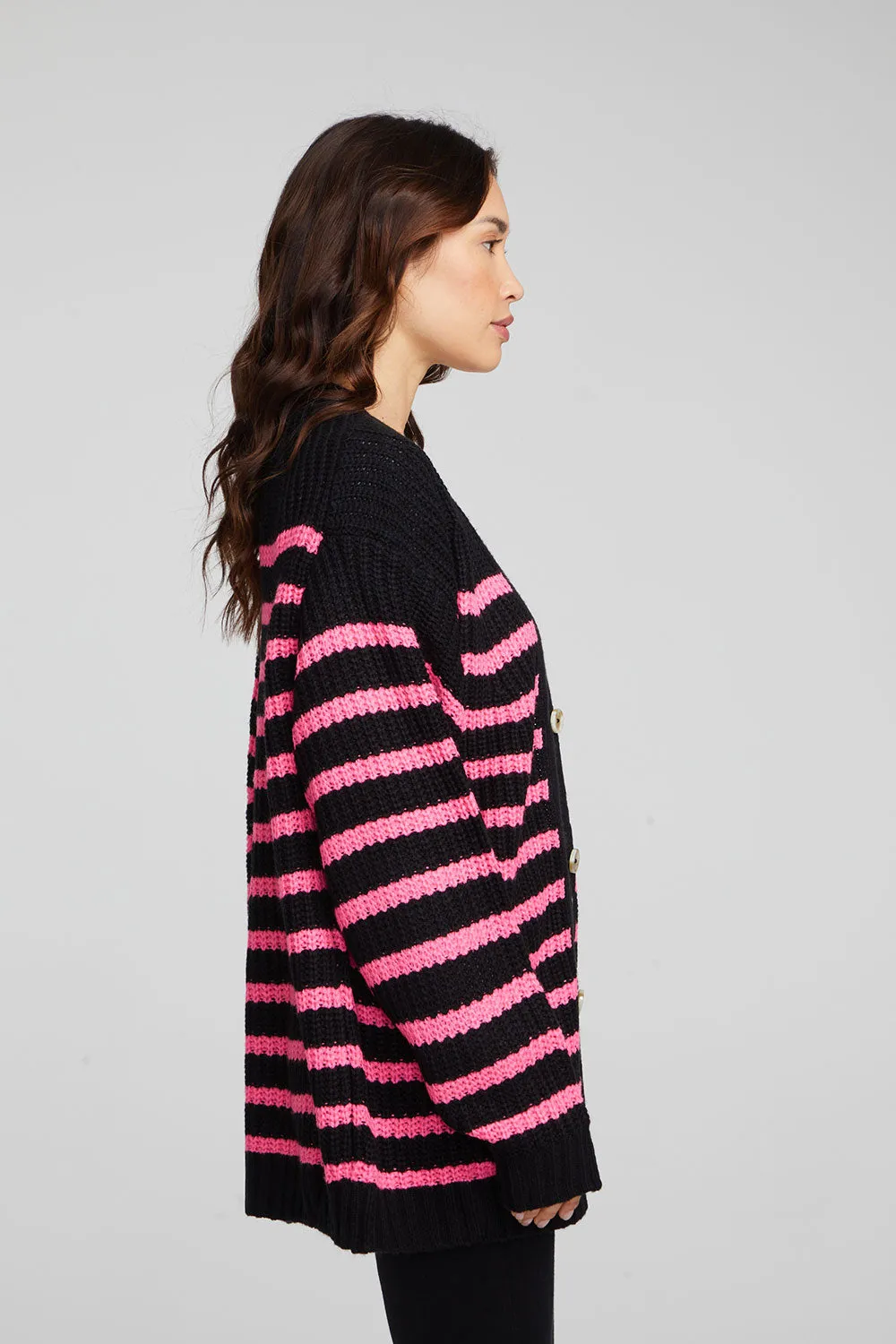 Vibe Melrose Stripe Cardigan sold by Chaser product image thumbnail 5