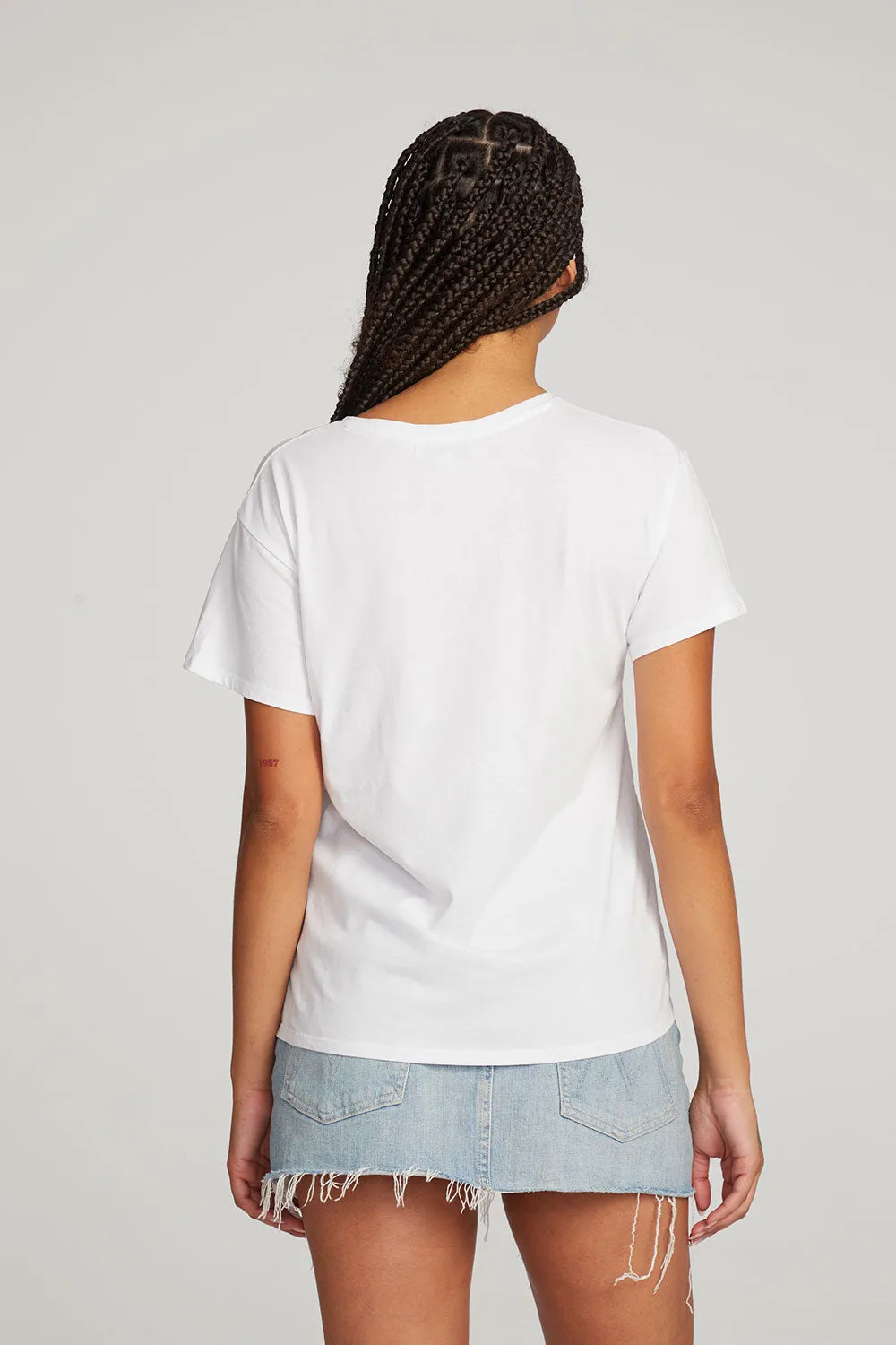 Everyday Essential White V-neck Tee sold by Chaser product image thumbnail 3