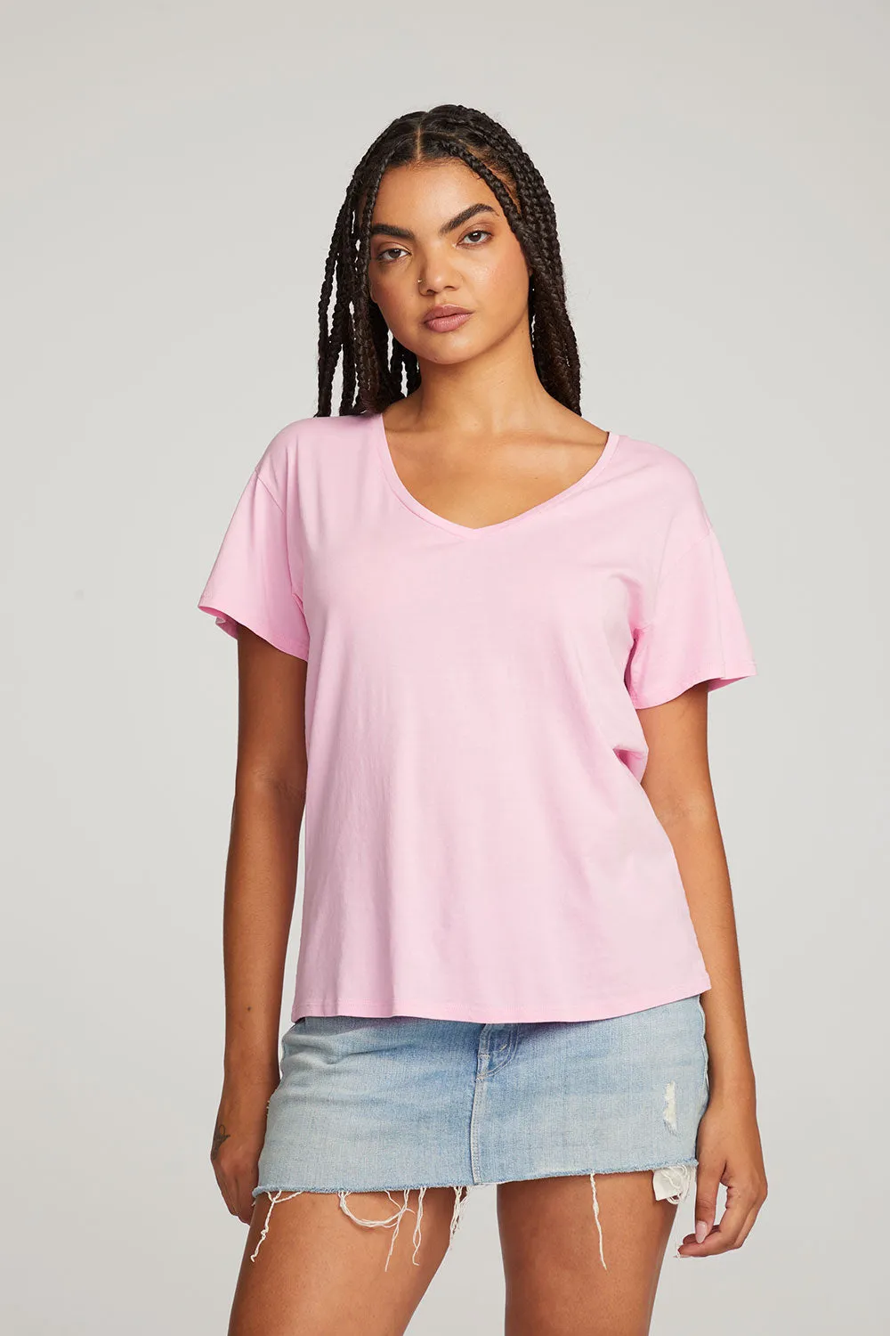 Everyday Essential Pastel Lavender V-neck Tee sold by Chaser
