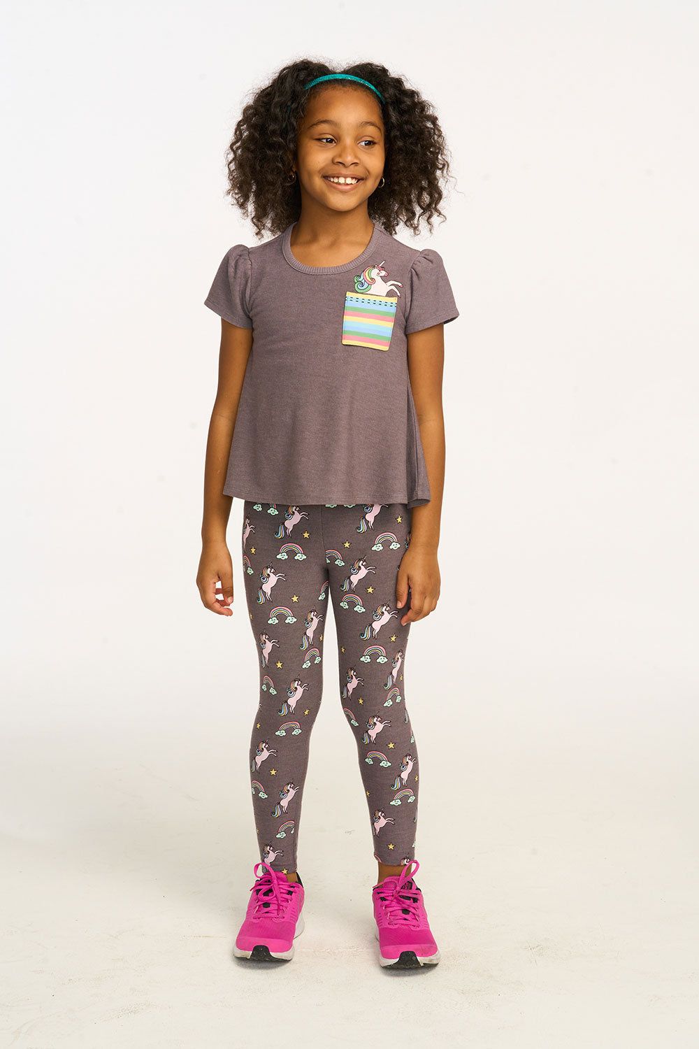 Unicorn Rainbow Puff Sleeve Tee sold by Chaser product image thumbnail 5