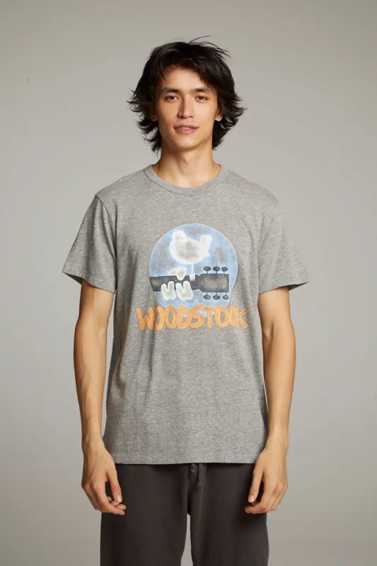 Woodstock Bird On Guitar Crew Neck Tee sold by Chaser