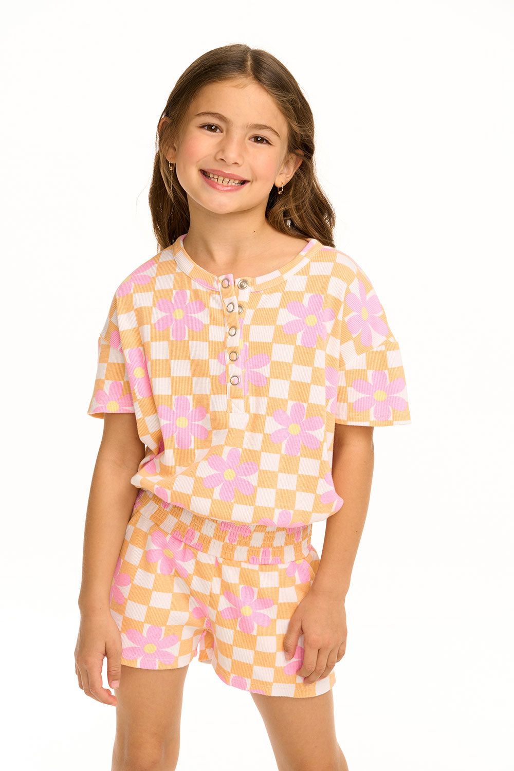 Daisy Check Romper sold by Chaser product image thumbnail 4