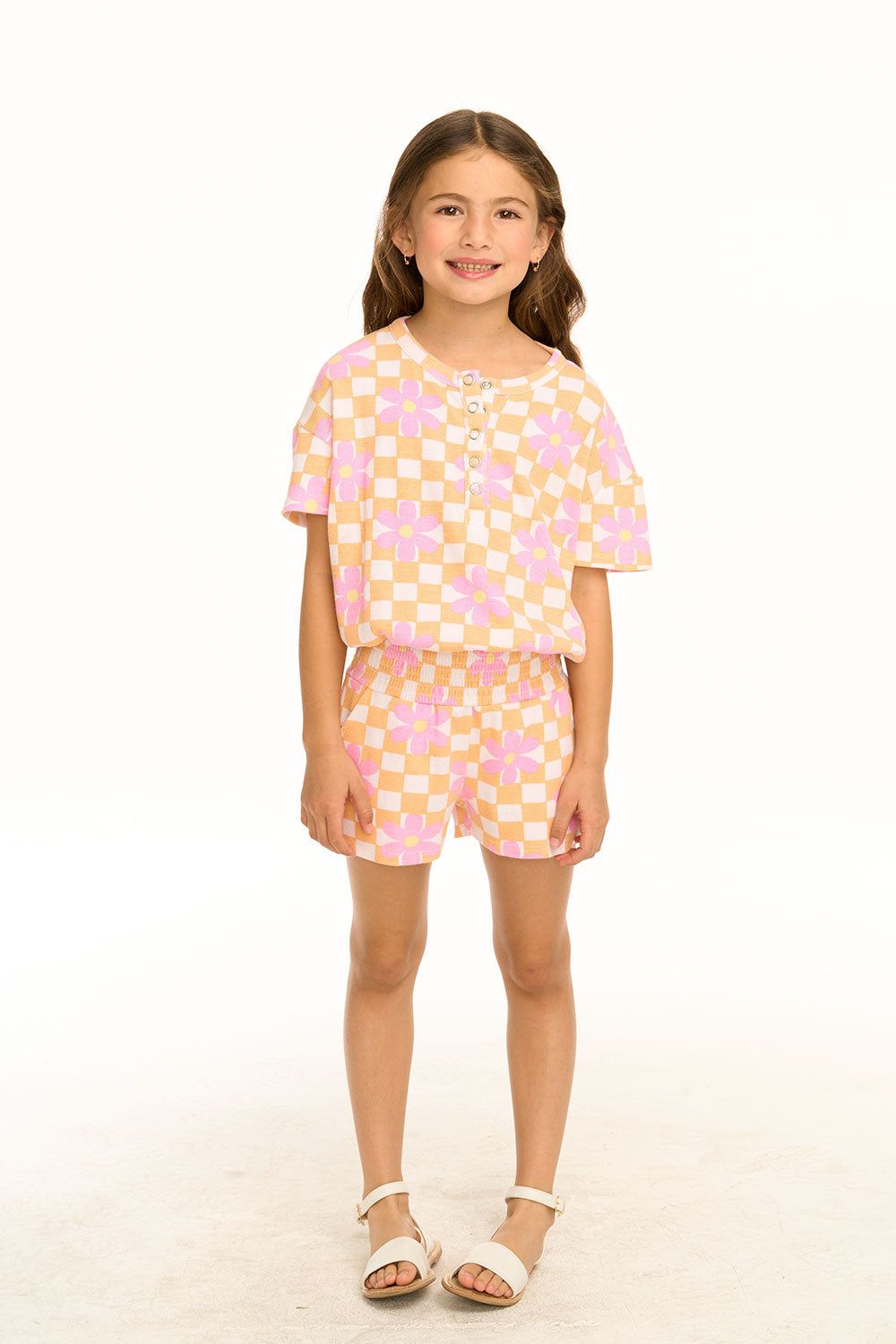 Daisy Check Romper sold by Chaser product image thumbnail 7
