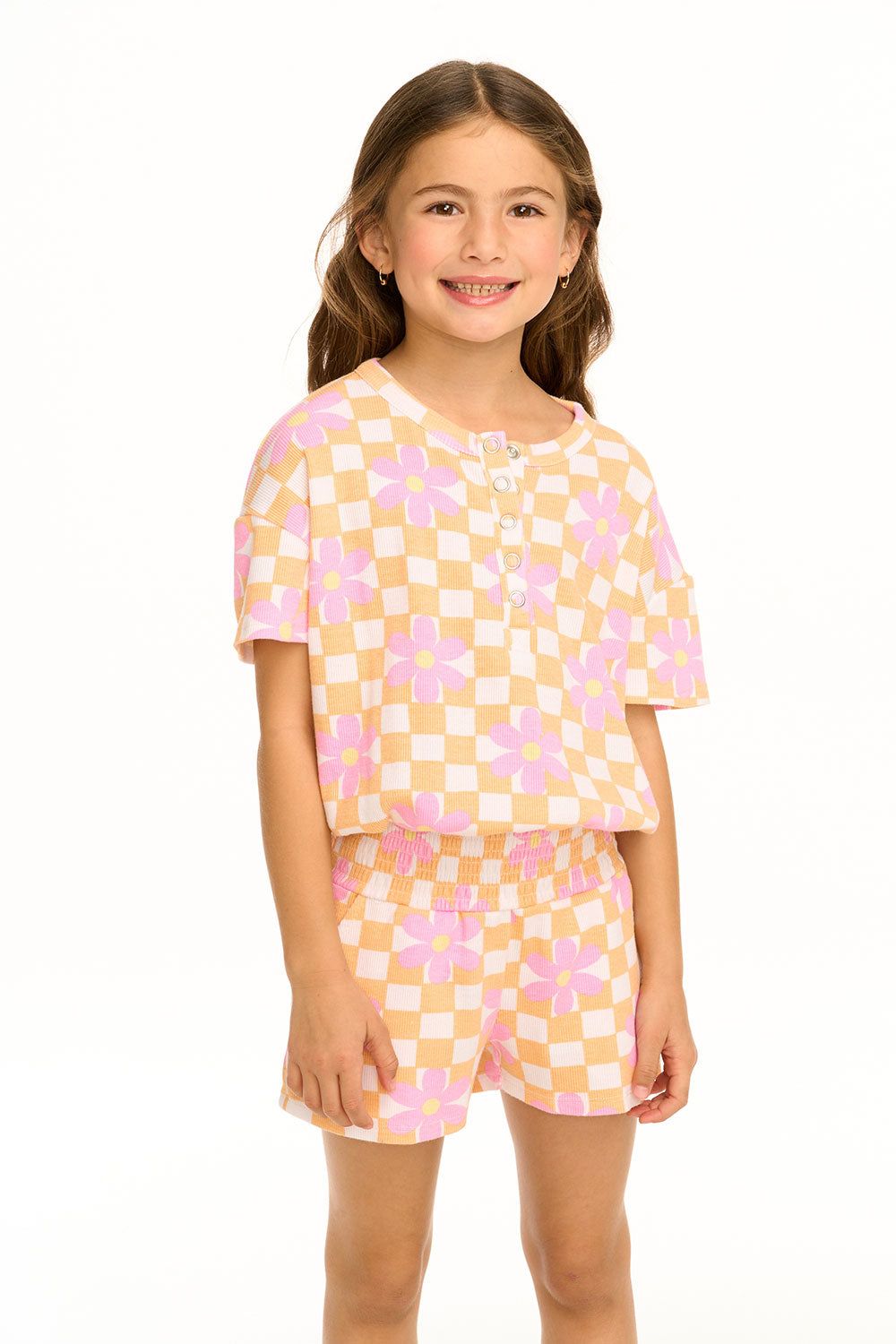 Daisy Check Romper sold by Chaser product image thumbnail 6