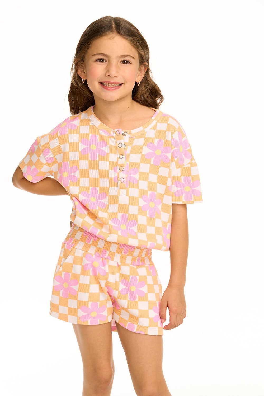 Daisy Check Romper sold by Chaser
