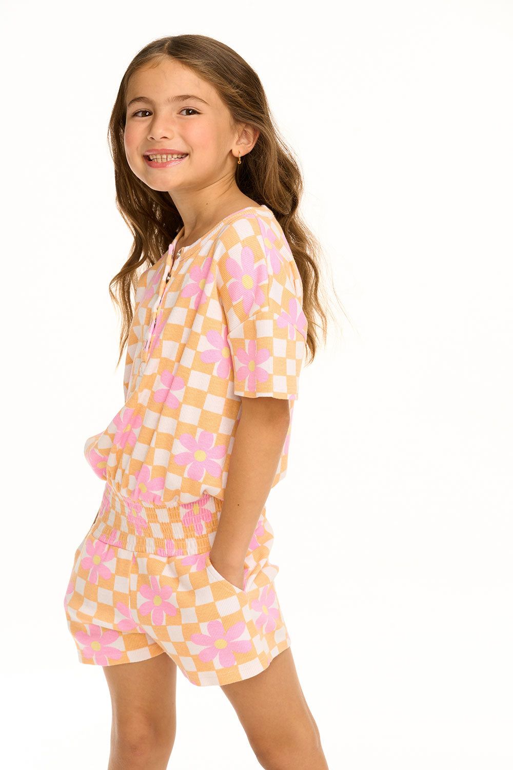 Daisy Check Romper sold by Chaser product image thumbnail 2