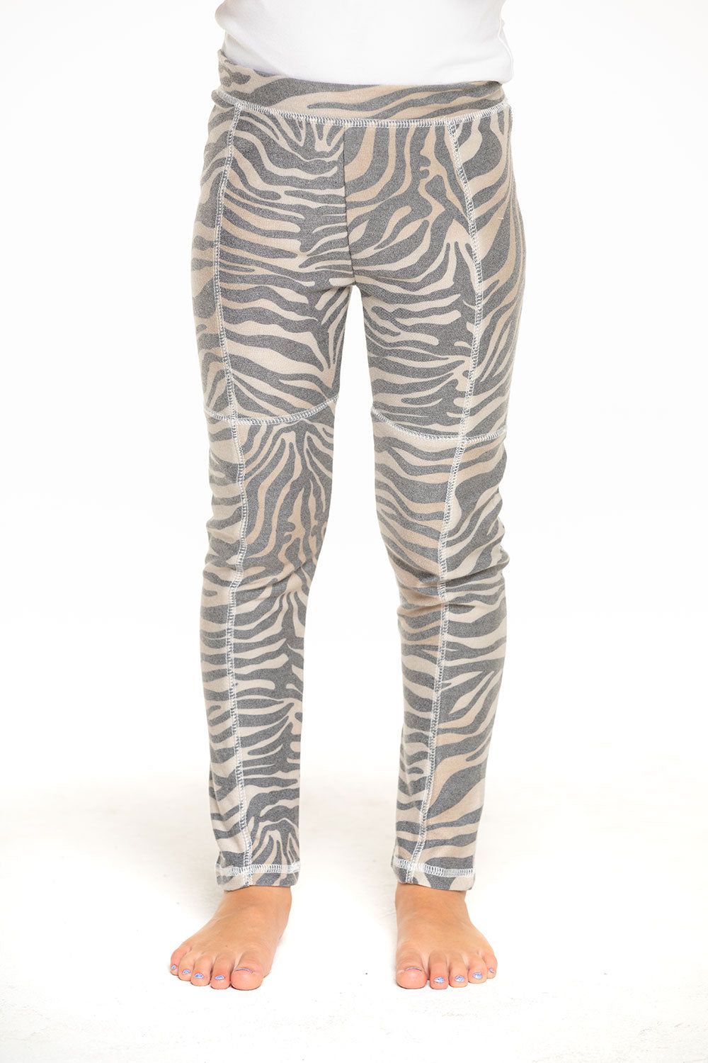 Cozy Knit Seamed Panel Legging in Zebra Stripe sold by Chaser product image thumbnail 2