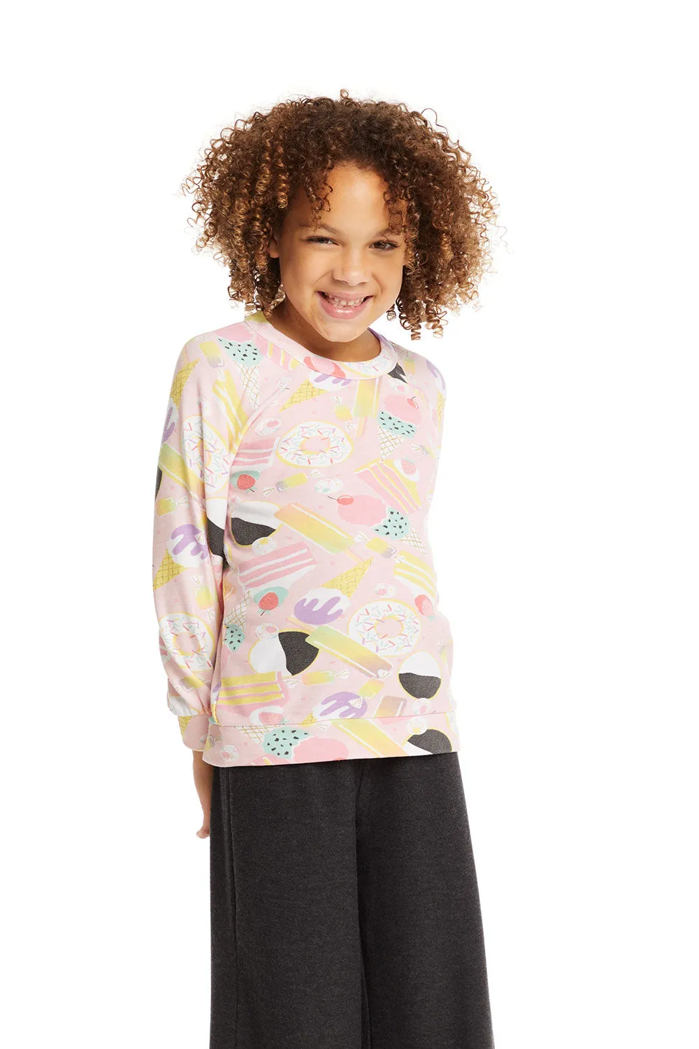 Blouson Sleeve Sweet Treats Raglan Pullover sold by Chaser product image thumbnail 3