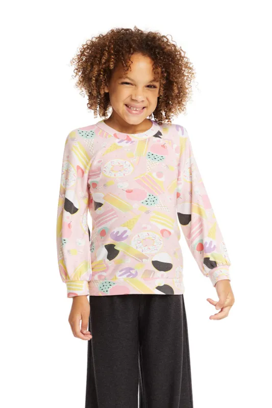 Blouson Sleeve Sweet Treats Raglan Pullover sold by Chaser