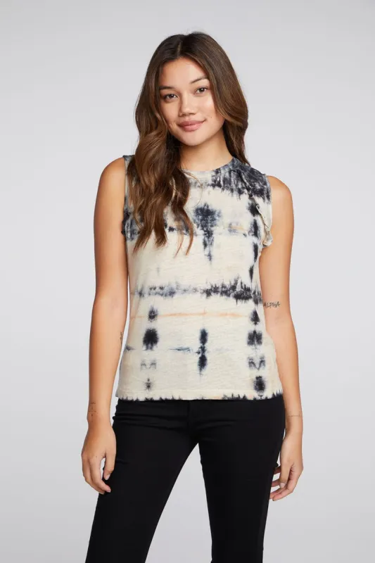 Linen Jersey Ruffle Raglan Muscle Tank sold by Chaser