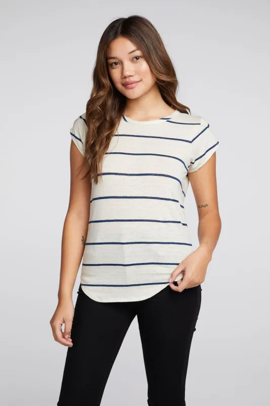 Linen Jersey Tulip Sleeve Crew Neck Shirttail Tee sold by Chaser