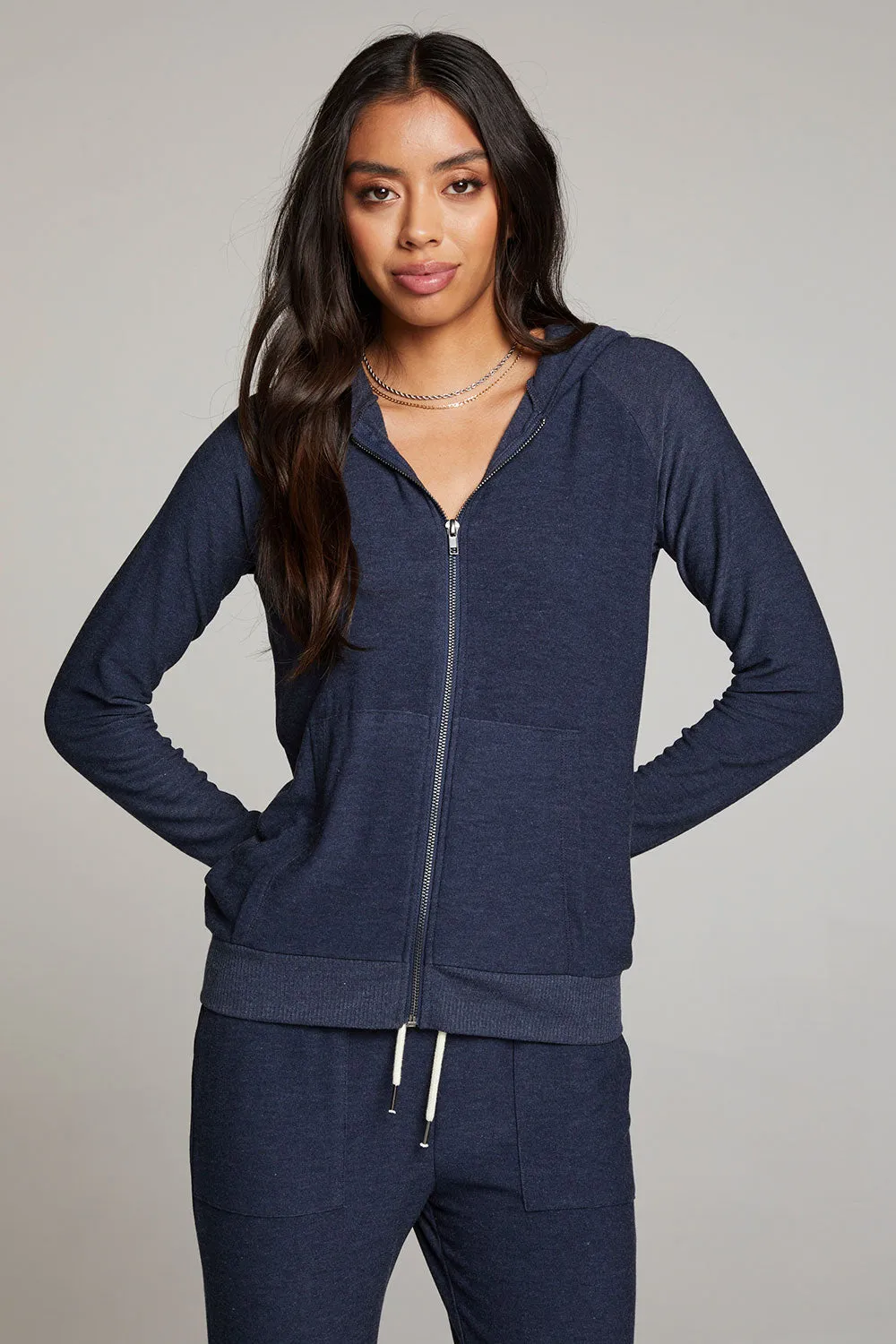 Canopy Long Sleeve Raglan Zip Up Hoodie sold by Chaser product image thumbnail 3