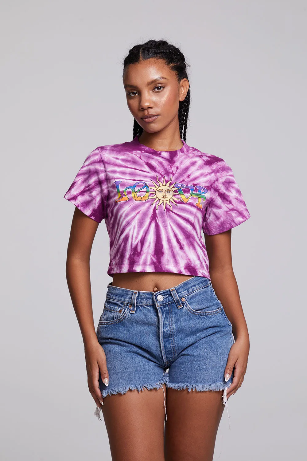 Love Sun Crop Crew Neck Tee sold by Chaser product image thumbnail 5