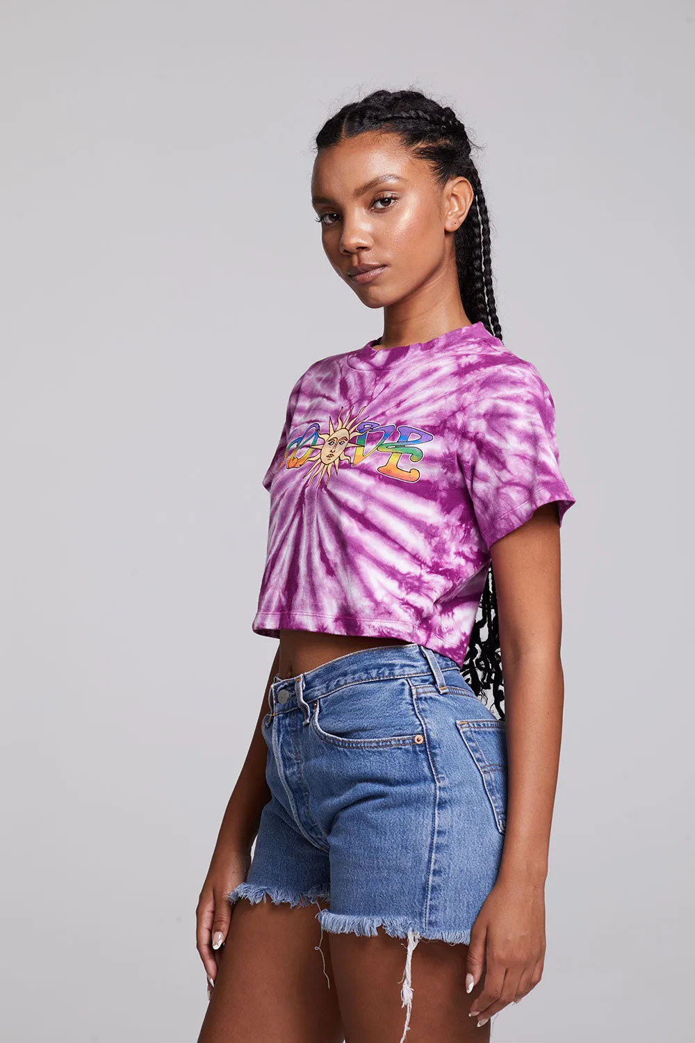 Love Sun Crop Crew Neck Tee sold by Chaser product image thumbnail 2