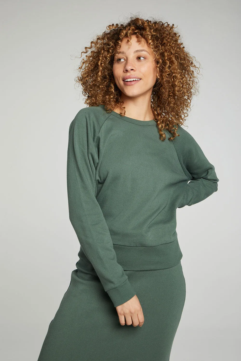 Long Sleeve Crew Neck Raglan Pullover sold by Chaser product image thumbnail 5