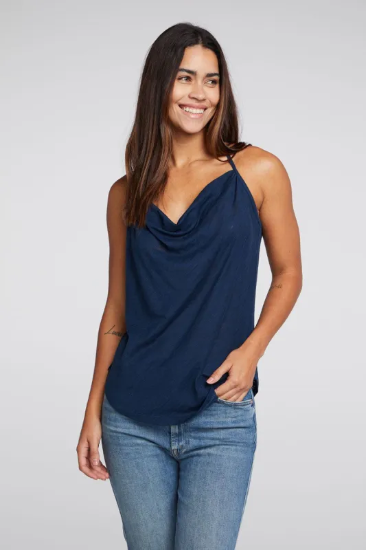 Slub Jersey Drape Front T Back Shirttail Cami sold by Chaser