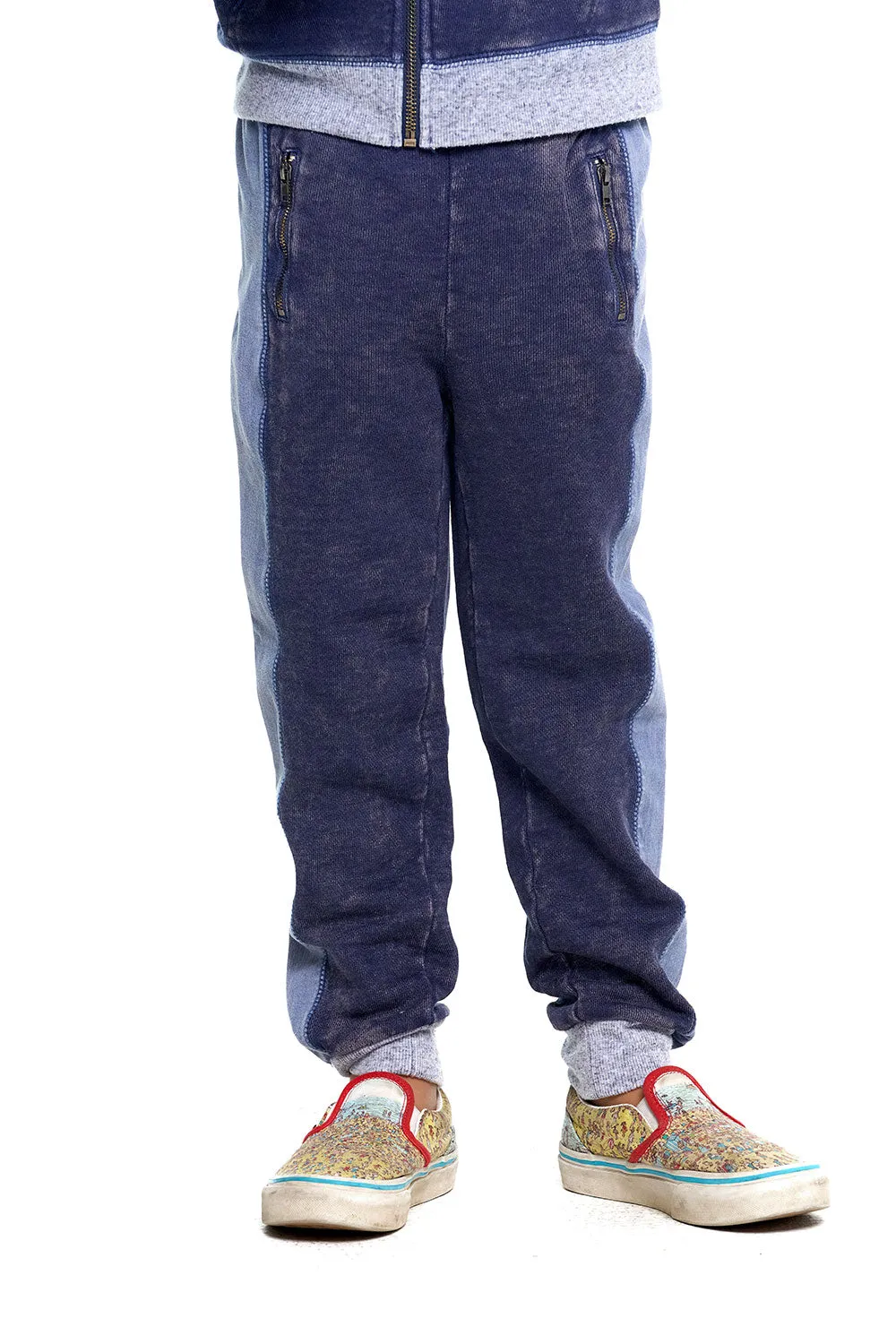 Boys Linen French Terry Jogger With Zippers sold by Chaser