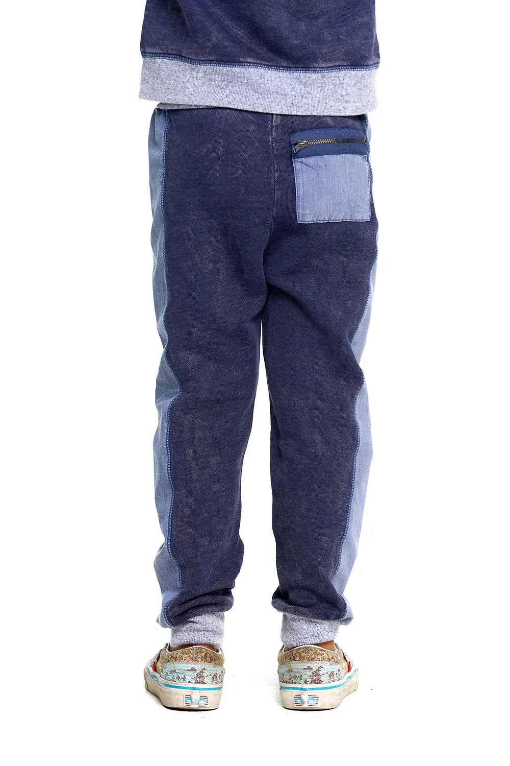 Boys Linen French Terry Jogger With Zippers sold by Chaser product image thumbnail 3