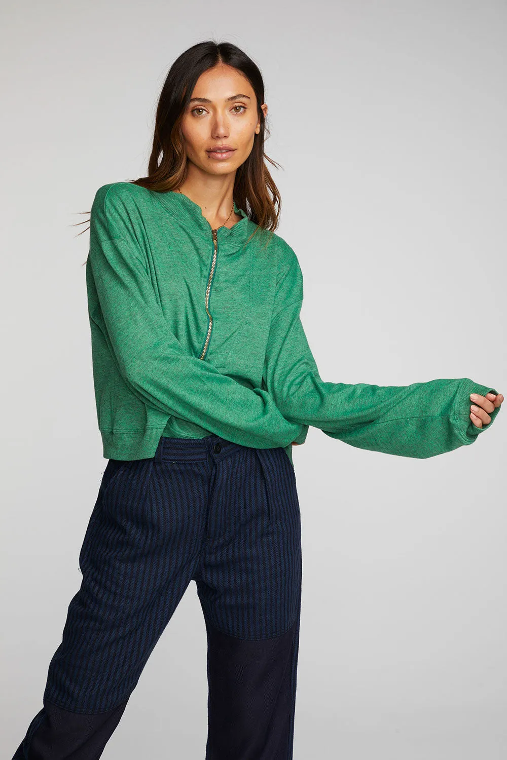 Triblend Half Zip Pullover with Rib sold by Chaser product image thumbnail 3