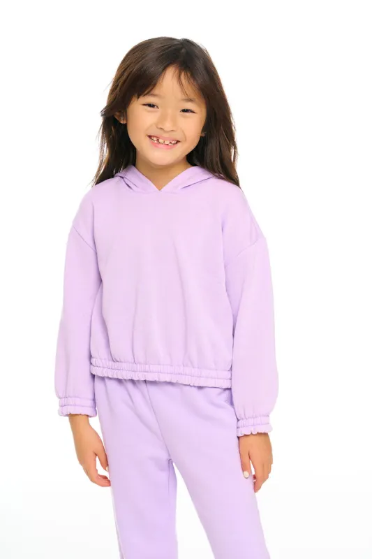 Semi Cropped Shirred Hoodie Pullover sold by Chaser