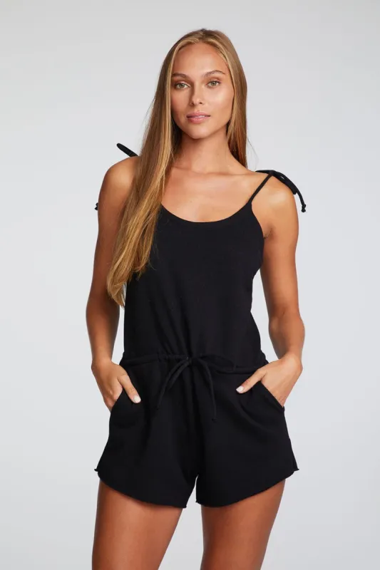 Vintage Fleece Strappy Shorts Romper sold by Chaser