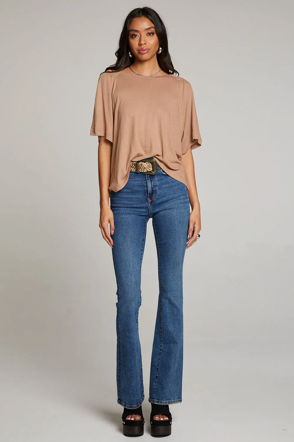 Sun Warm Taupe Tee sold by Chaser product image thumbnail 5